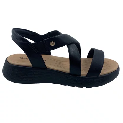 Sandália Papete Comfortflex Calce Fácil Preta 2547402