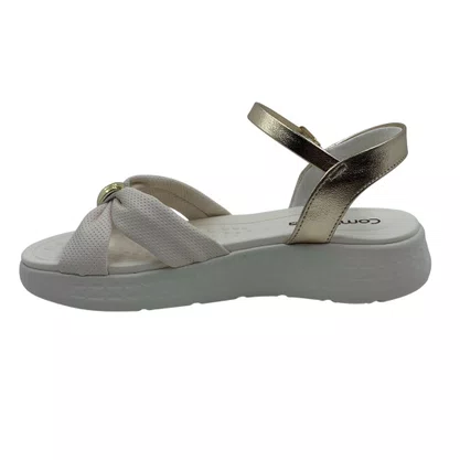 Sandália Papete Comfortflex com Enfeite Bege 2547403