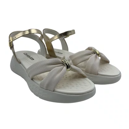 Sandália Papete Comfortflex com Enfeite Bege 2547403