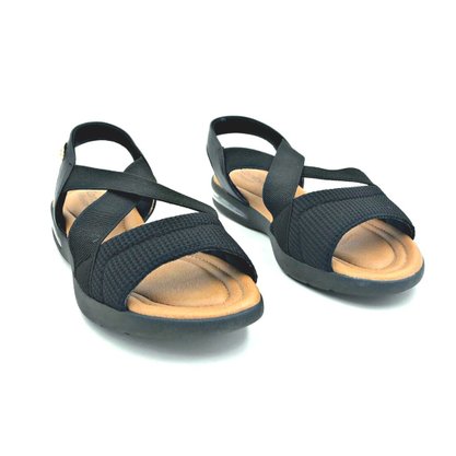 Sandália Papete Comfortflex Preta Amortecedor 2166402