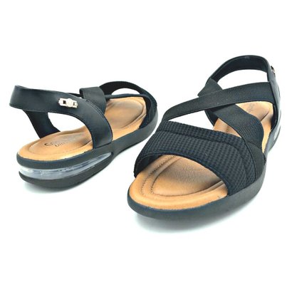 Sandália Papete Comfortflex Preta Amortecedor 2166402