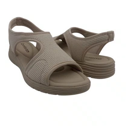 Sandália Papete Joanete Comfortflex Bege 2551302
