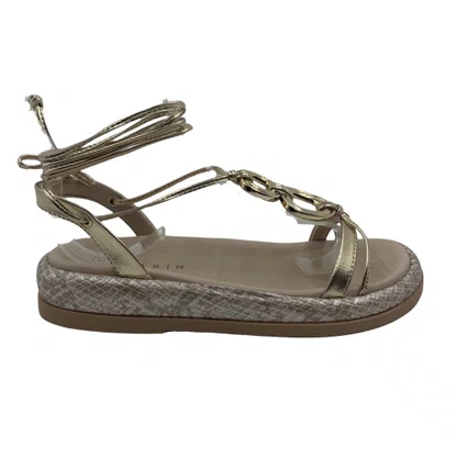 Sandália Papete Ramarim com Amarração Dourada 2555203