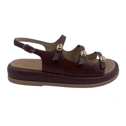 Sandália Papete Ramarim com Enfeite Marrom 2555205