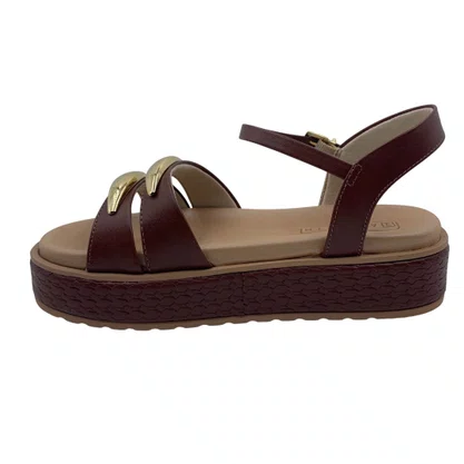Sandália Papete Ramarim Flatform Marrom 2543204