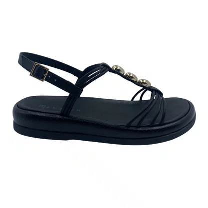 Sandália Papete Ramarim Tiras Preta 2555106