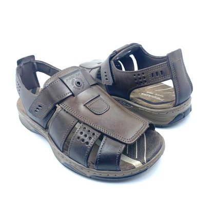 Sandália Pegada Masculina Couro Marrom 132256