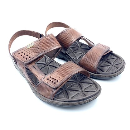 Sandália Pegada Masculina Couro Marrom 133206