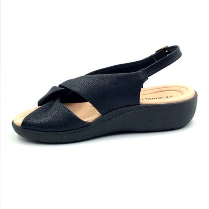 Sandália Piccadilly Anabela Fascite Preta 239015