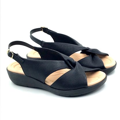 Sandália Piccadilly Anabela Fascite Preta 239015