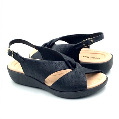 Sandália Piccadilly Anabela Fascite Preta 239015