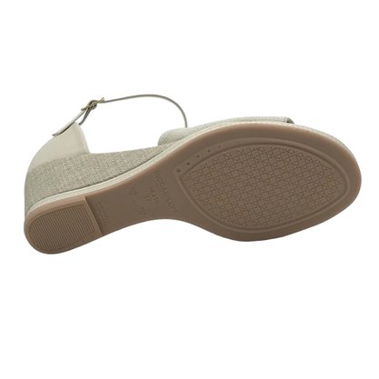 Sandália Piccadilly Anabela Salto Alto Off White 408215