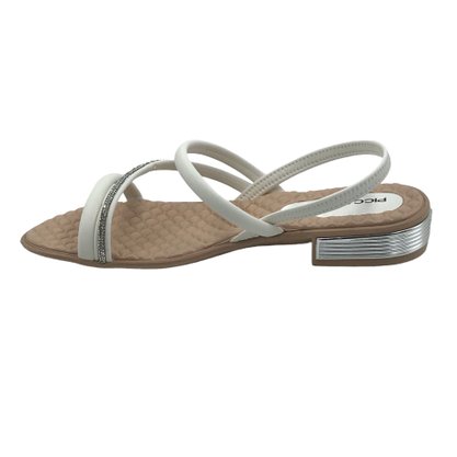 Sandália Piccadilly Calce Fácil Branca com Strass 590122