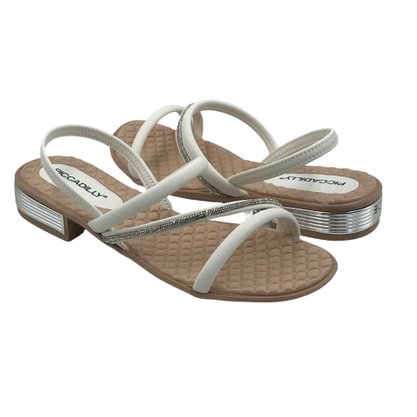 Sandália Piccadilly Calce Fácil Branca com Strass 590122