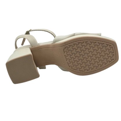 Sandália Piccadilly Salto Alto Bloco Off White 771002