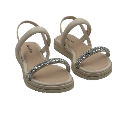 Sandália Pink Cats Flatform Nude com Strass 3611