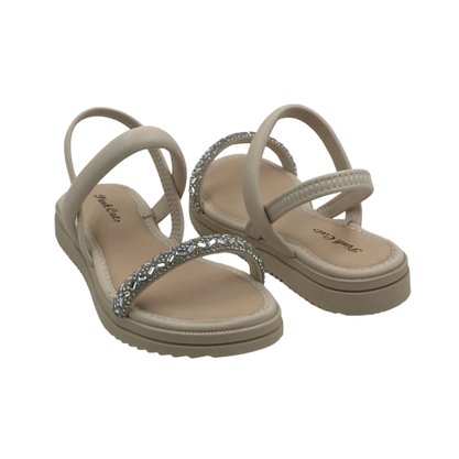 Sandália Pink Cats Flatform Nude com Strass 3611