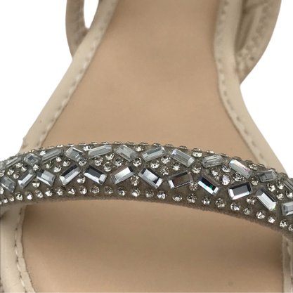 Sandália Pink Cats Flatform Nude com Strass 3611