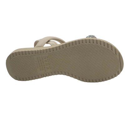 Sandália Pink Cats Flatform Nude com Strass 3611