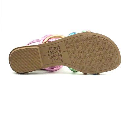 Sandália Pink Cats Multi Color com Strass 3714