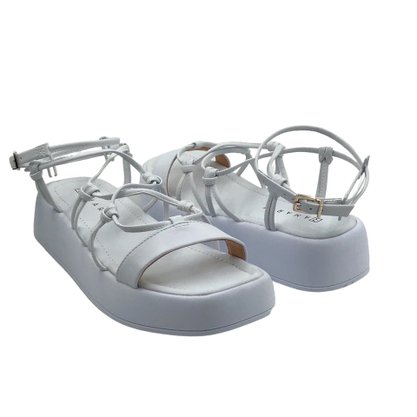 Sandália Ramarim Flatform Branca Multi Tiras 2339205