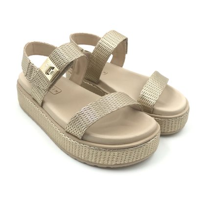 Sandália Ramarim Papete Flatform Dourada 2443206