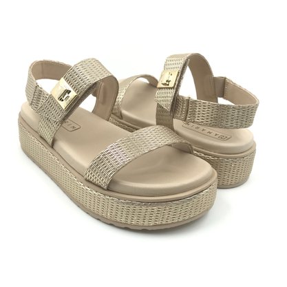 Sandália Ramarim Papete Flatform Dourada 2443206