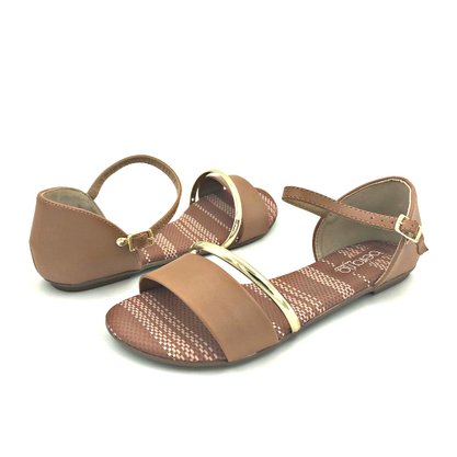 Sandália Rasteira Beira Rio Camel 82371305