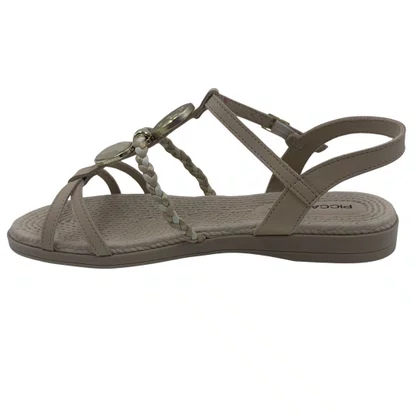 Sandália Rasteira Conforto Piccadilly Nude 513040
