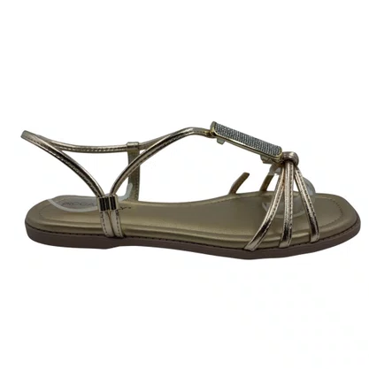 Sandália Rasteira Piccadilly Calce Fácil Dourada 508065