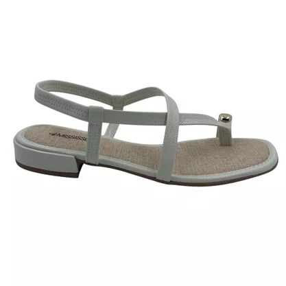 Sandália Salto Baixo Mississipi Calce Fácil Off White 702