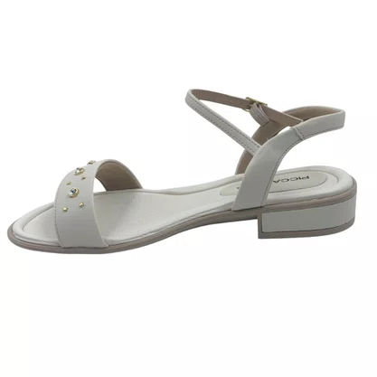 Sandália Salto Baixo Piccadilly Conforto Off White 590073