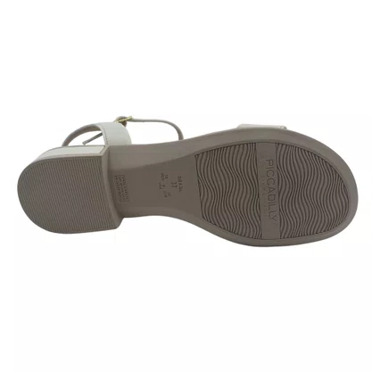 Sandália Salto Baixo Piccadilly Conforto Off White 590073