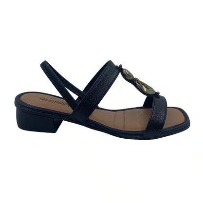 Sandália Salto Bloco Mississipi Calce Fácil Preta 893