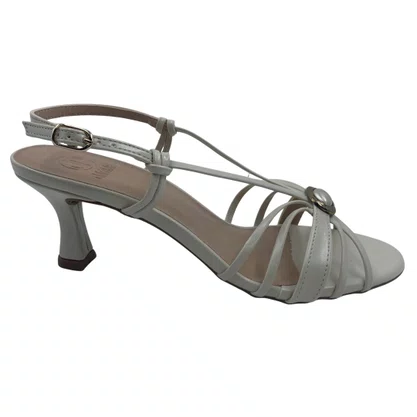 Sandália Social Salto Fino Baixo Jamar Off White 713411