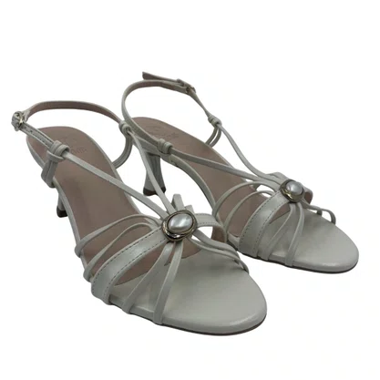 Sandália Social Salto Fino Baixo Jamar Off White 713411