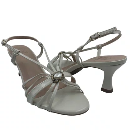 Sandália Social Salto Fino Baixo Jamar Off White 713411