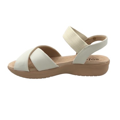 Sandália Softli Anabela Calce Fácil Off White 1000910102