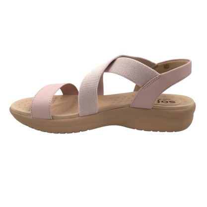 Sandália Softli Anabela Calce Fácil Rosa 1000910096