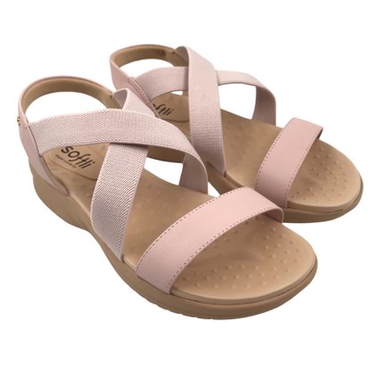 Sandália Softli Anabela Calce Fácil Rosa 1000910096
