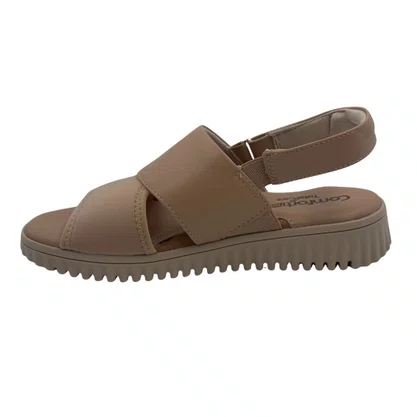 Sandália Total Care Comfortflex Calce Fácil Bege 2449401
