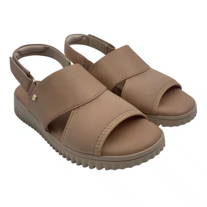 Sandália Total Care Comfortflex Calce Fácil Bege 2449401