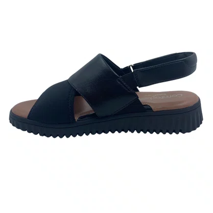 Sandália Total Care Comfortflex Calce Fácil Preta 2449401