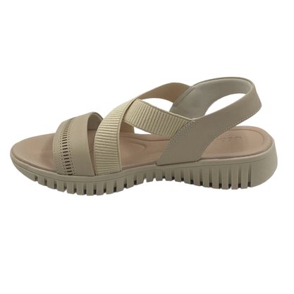 Sandália Usaflex Calce Fácil Nude Tiras Elásticas 0111