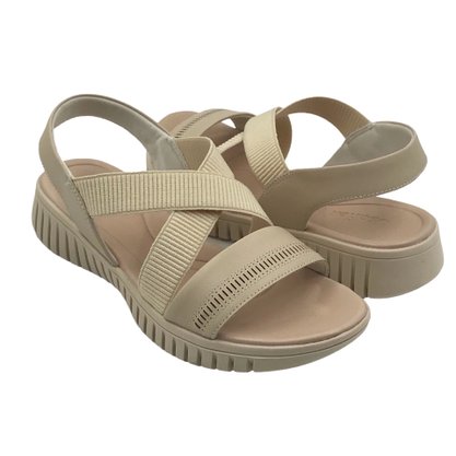 Sandália Usaflex Calce Fácil Nude Tiras Elásticas 0111