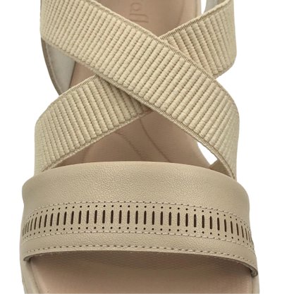 Sandália Usaflex Calce Fácil Nude Tiras Elásticas 0111