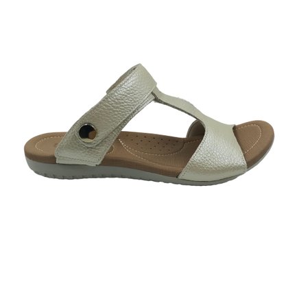 Sandália Usaflex Couro 2 em 1 Calce Fácil Off White 1880