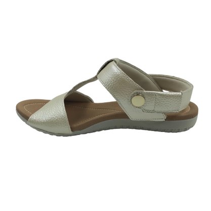 Sandália Usaflex Couro 2 em 1 Calce Fácil Off White 1880