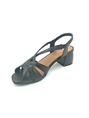 Sandália Usaflex Tiras Couro Preta Conforto 6508
