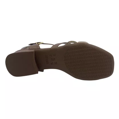 Sandália Verniz Salto Baixo Comfortflex Bege 2555402